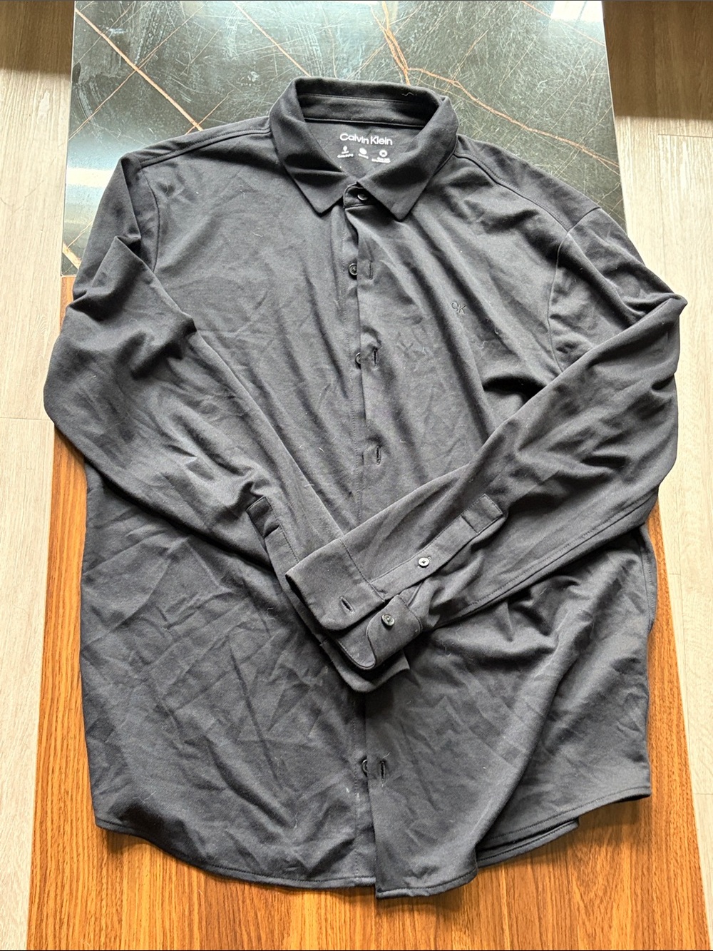 Calvin Klein Men's Black Long-Sleeve Button-Down Shirt